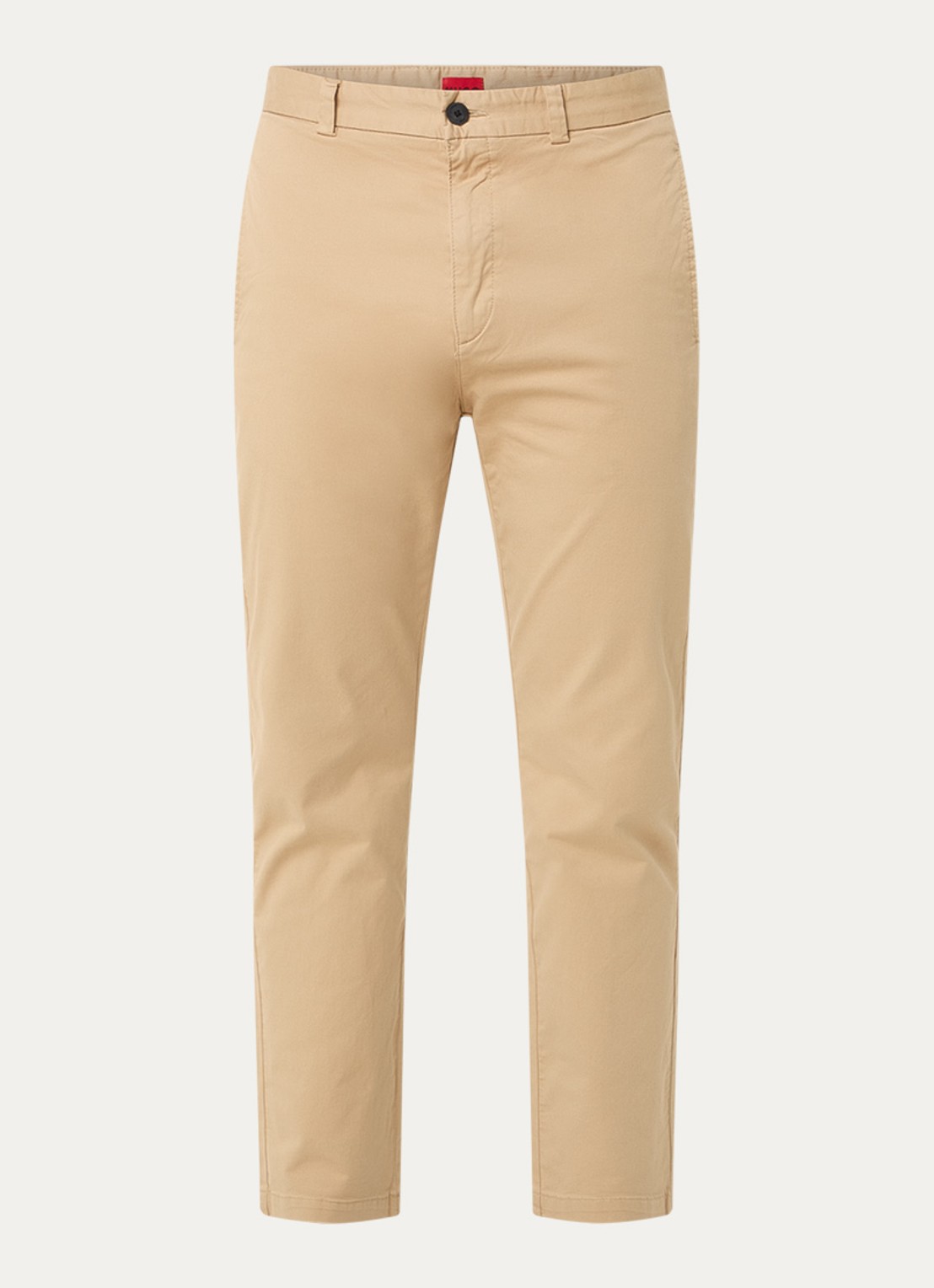 HUGO David slim fit chino met steekzakken - voorkant 3 medium beige-269 / beige