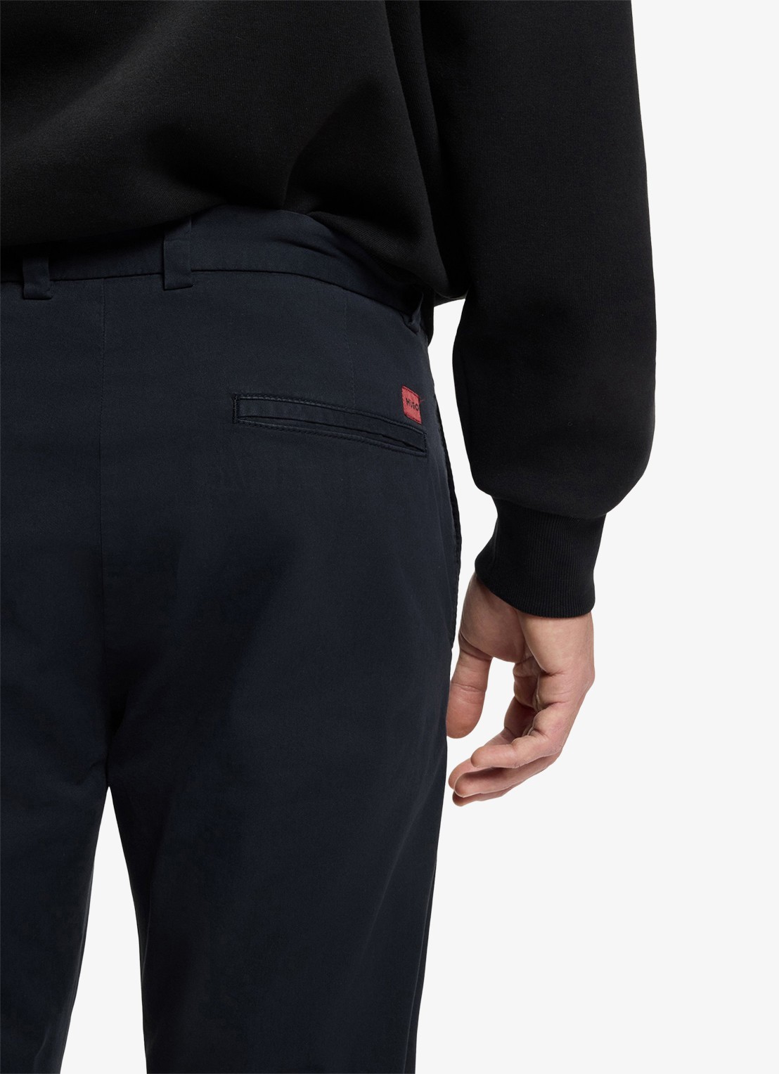 HUGO David slim fit chino met steekzakken - achterkant 3 dark blue-405 / blauw