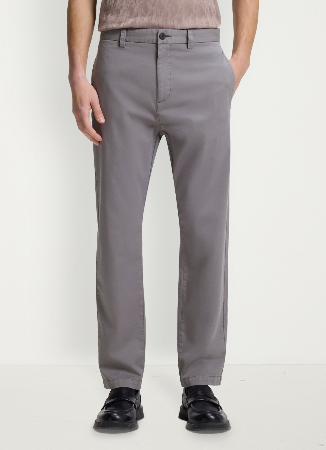 HUGO David slim fit chino met steekzakken - detail 4 dark grey-025 / grijs