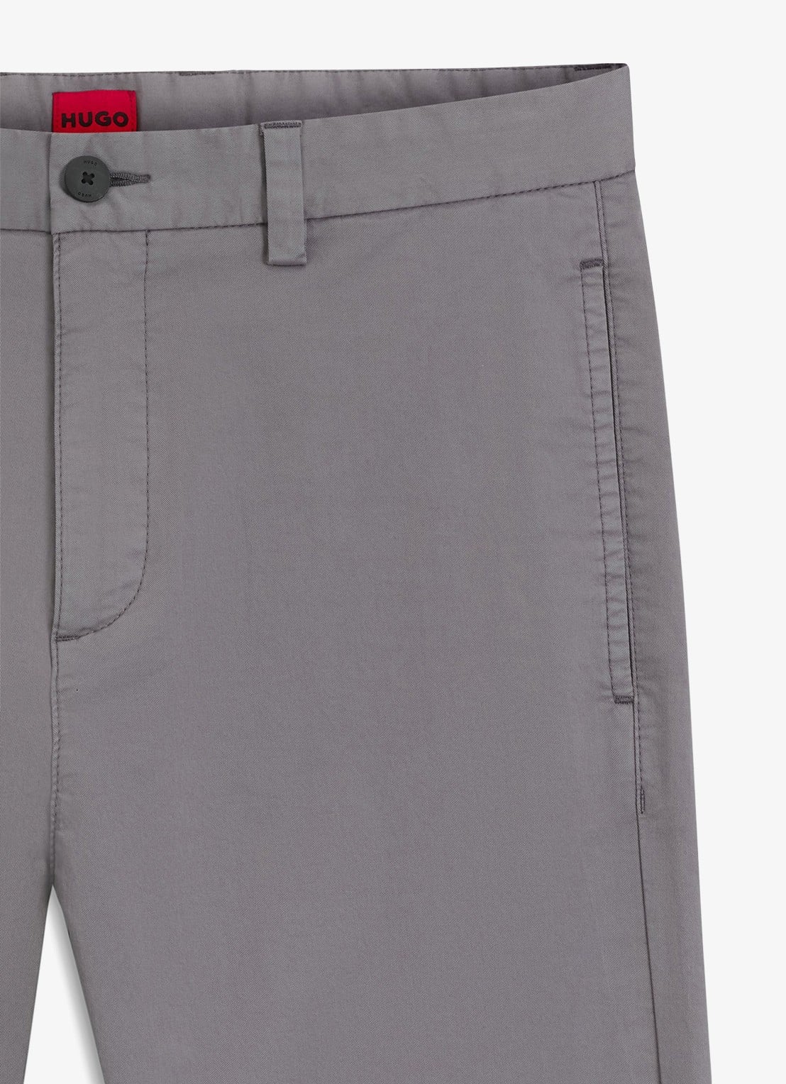 HUGO David slim fit chino met steekzakken - detail 6 dark grey-025 / grijs