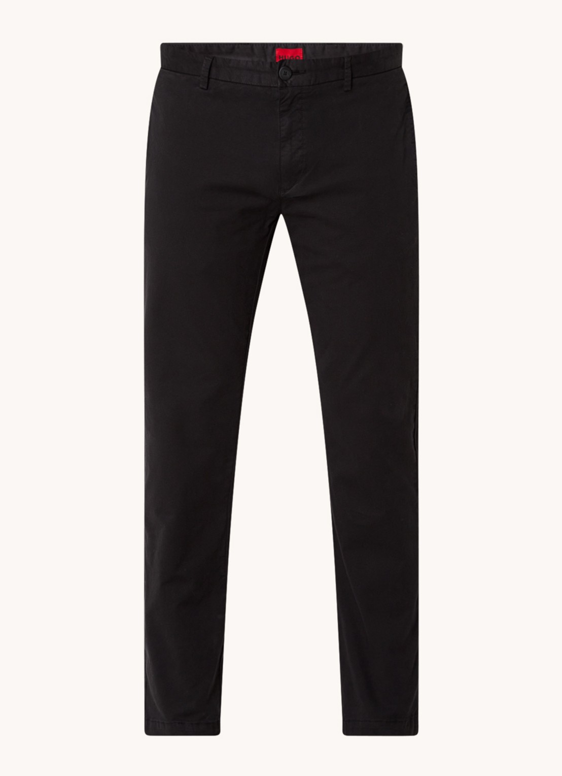 HUGO David slim fit chino met stretch - voorkant 4 zwart