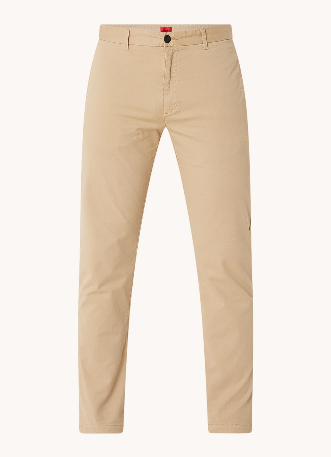 HUGO David slim fit chino met stretch - voorkant 3 beige