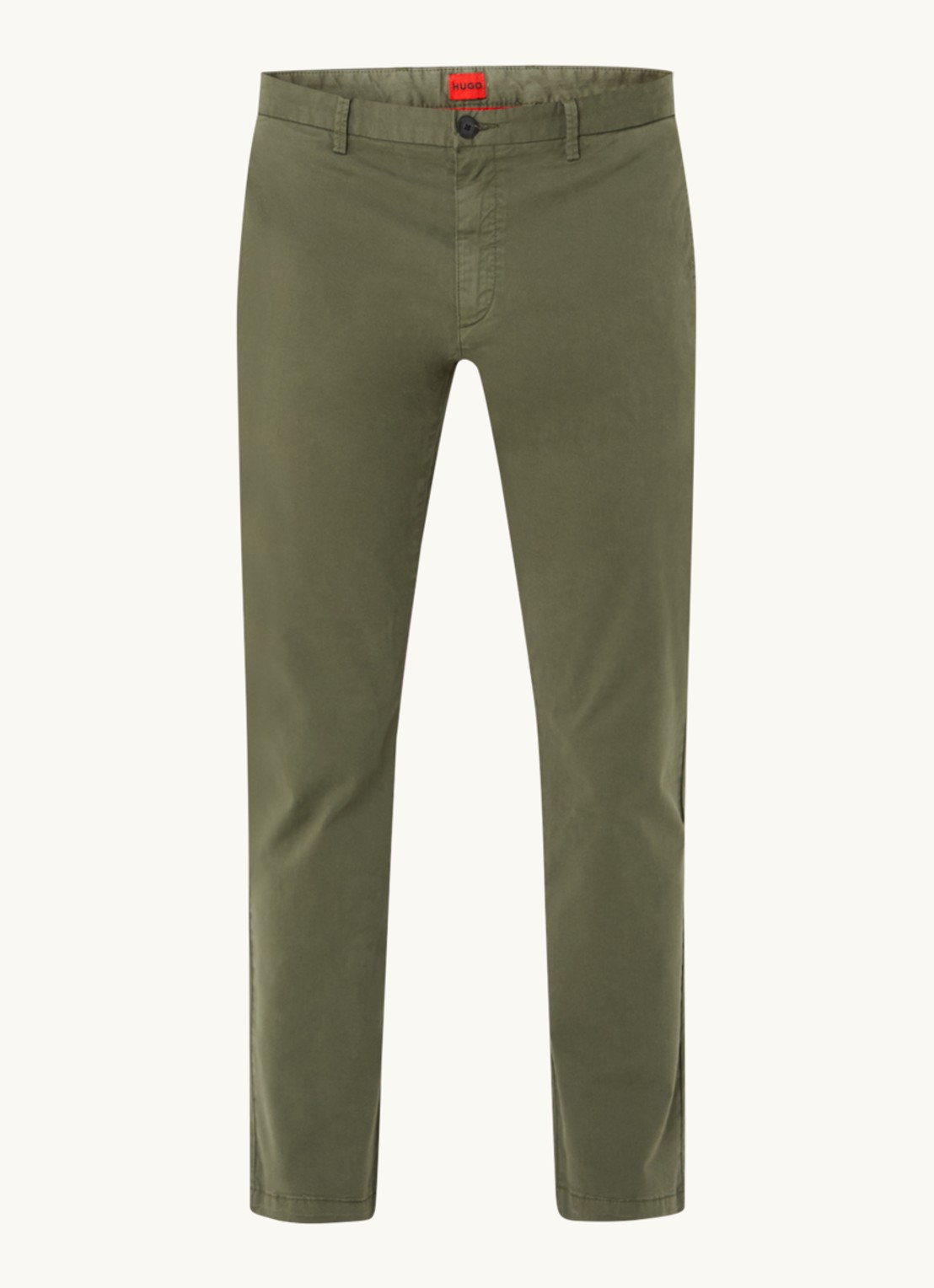 HUGO David slim fit chino met stretch - voorkant 4 bronsgroen