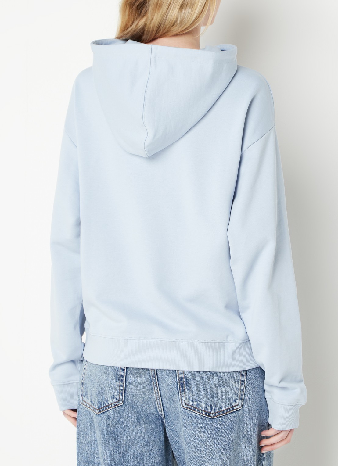 HUGO Delfinia hoodie met logoborduring - achterkant 5 lichtblauw