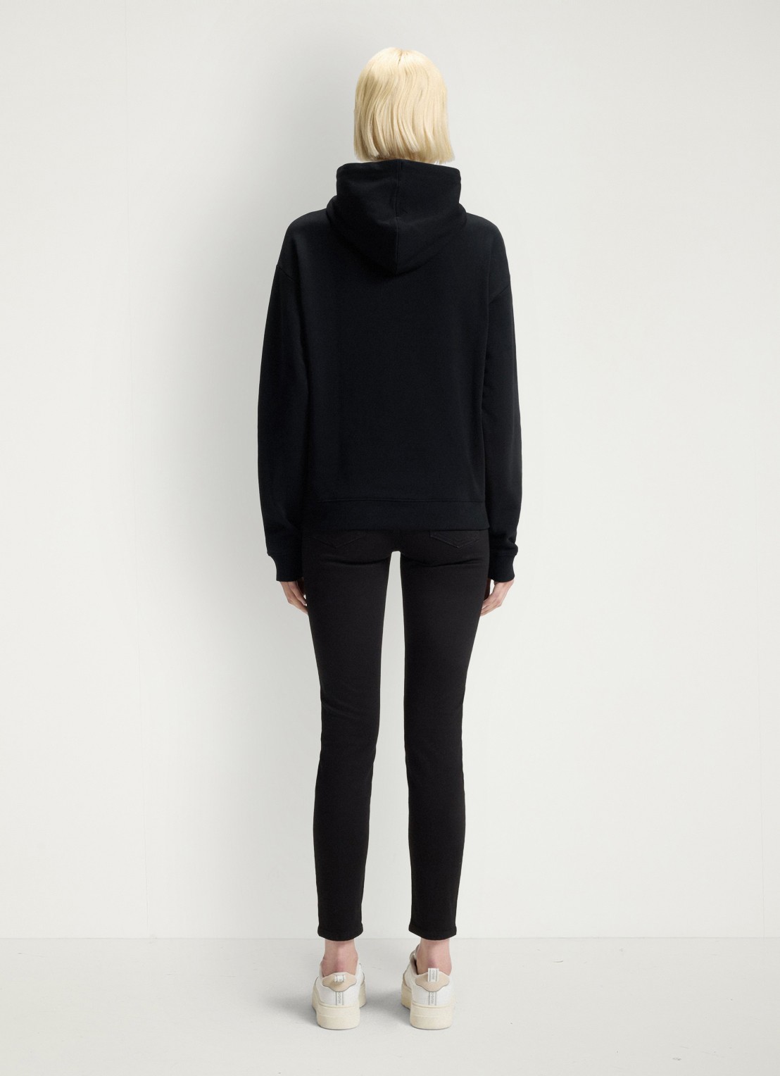 HUGO Delfinia hoodie met logoborduring - achterkant zwart