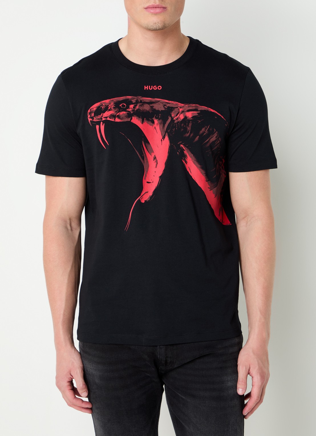 HUGO Dikobra T-shirt met print - detail 2 zwart