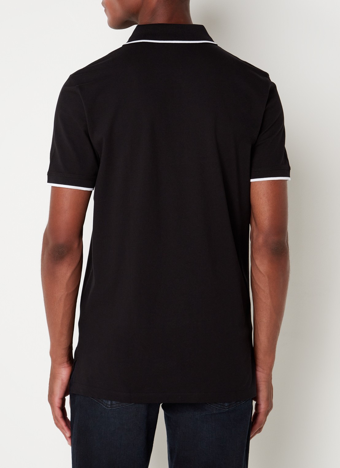 HUGO Dinoso slim fit polo van piqué katoen met logo - achterkant 2 zwart