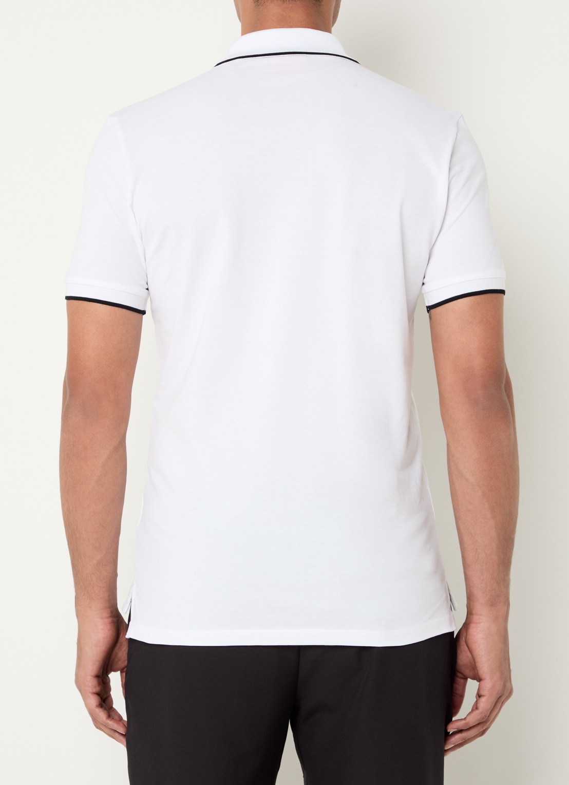 HUGO Dinoso slim fit polo van piqué katoen met logo - achterkant wit