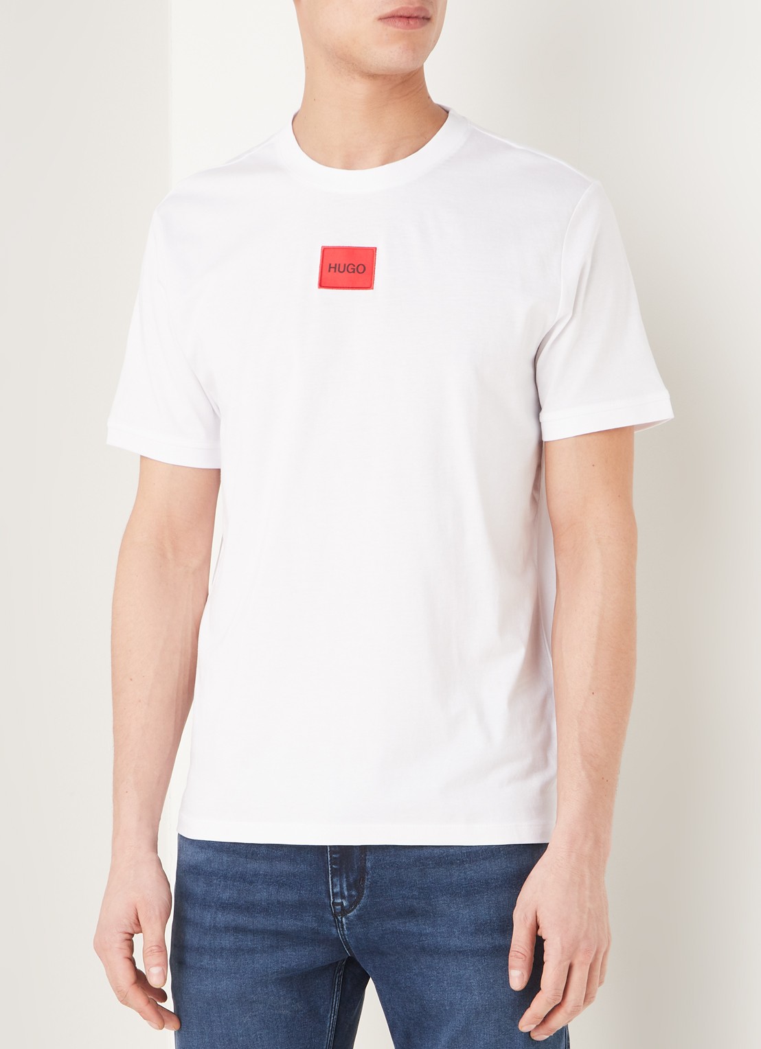 HUGO Diragolino T-shirt met logo - detail wit