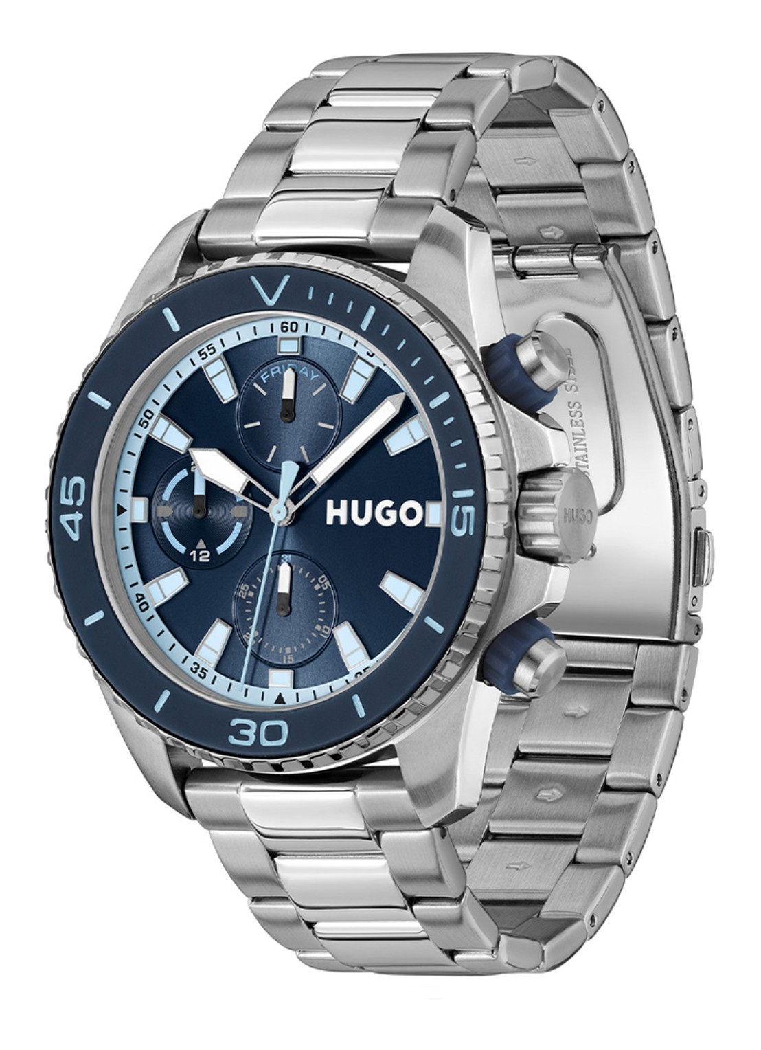 HUGO Dive horloge HU1530429  - detail zilver