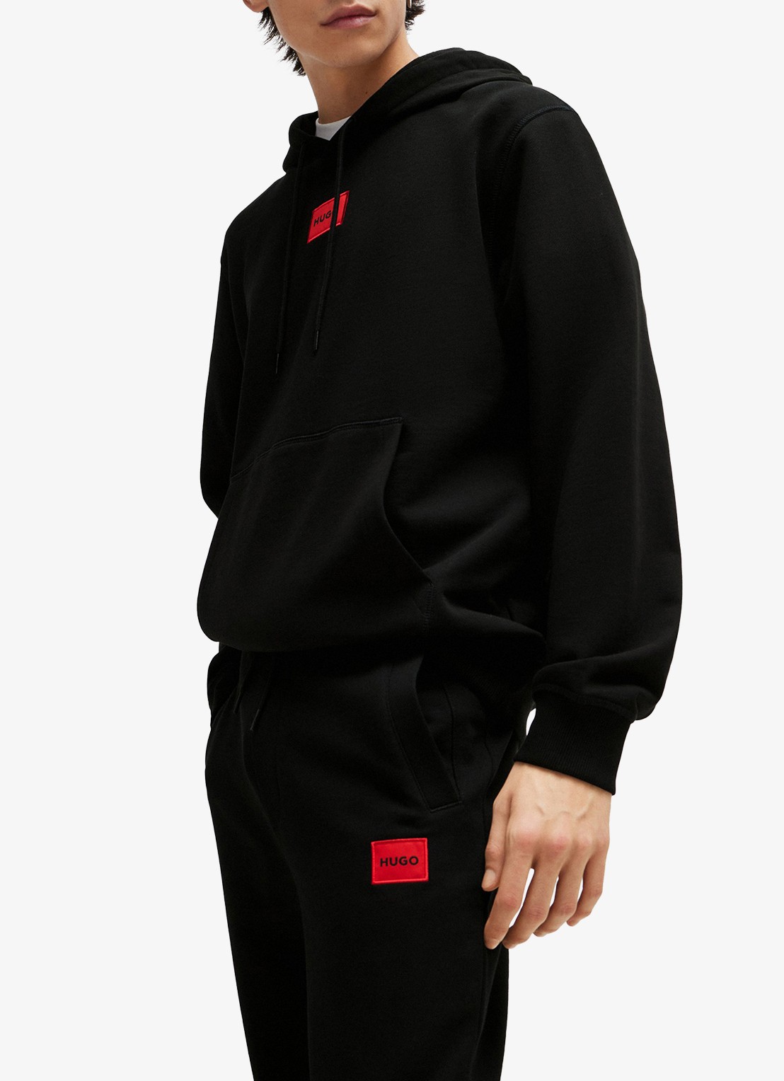 HUGO Doak tapered fit joggingbroek met logo - detail 2 zwart