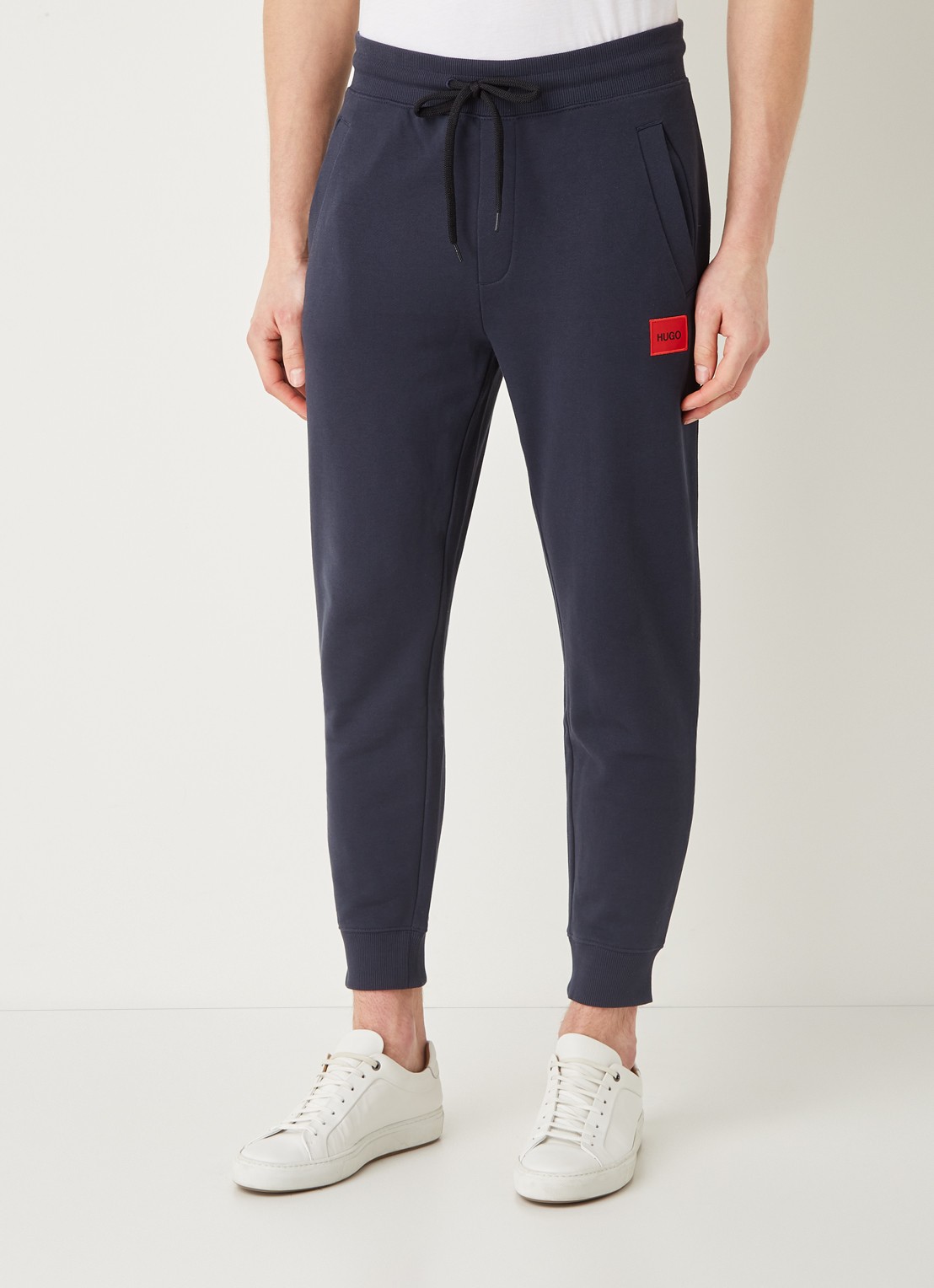 HUGO Doak tapered fit joggingbroek met logo - detail 2 donkerblauw