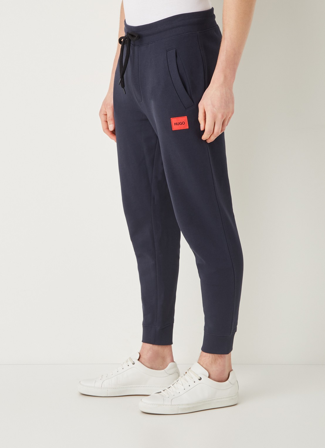 HUGO Doak tapered fit joggingbroek met logo - detail 3 donkerblauw