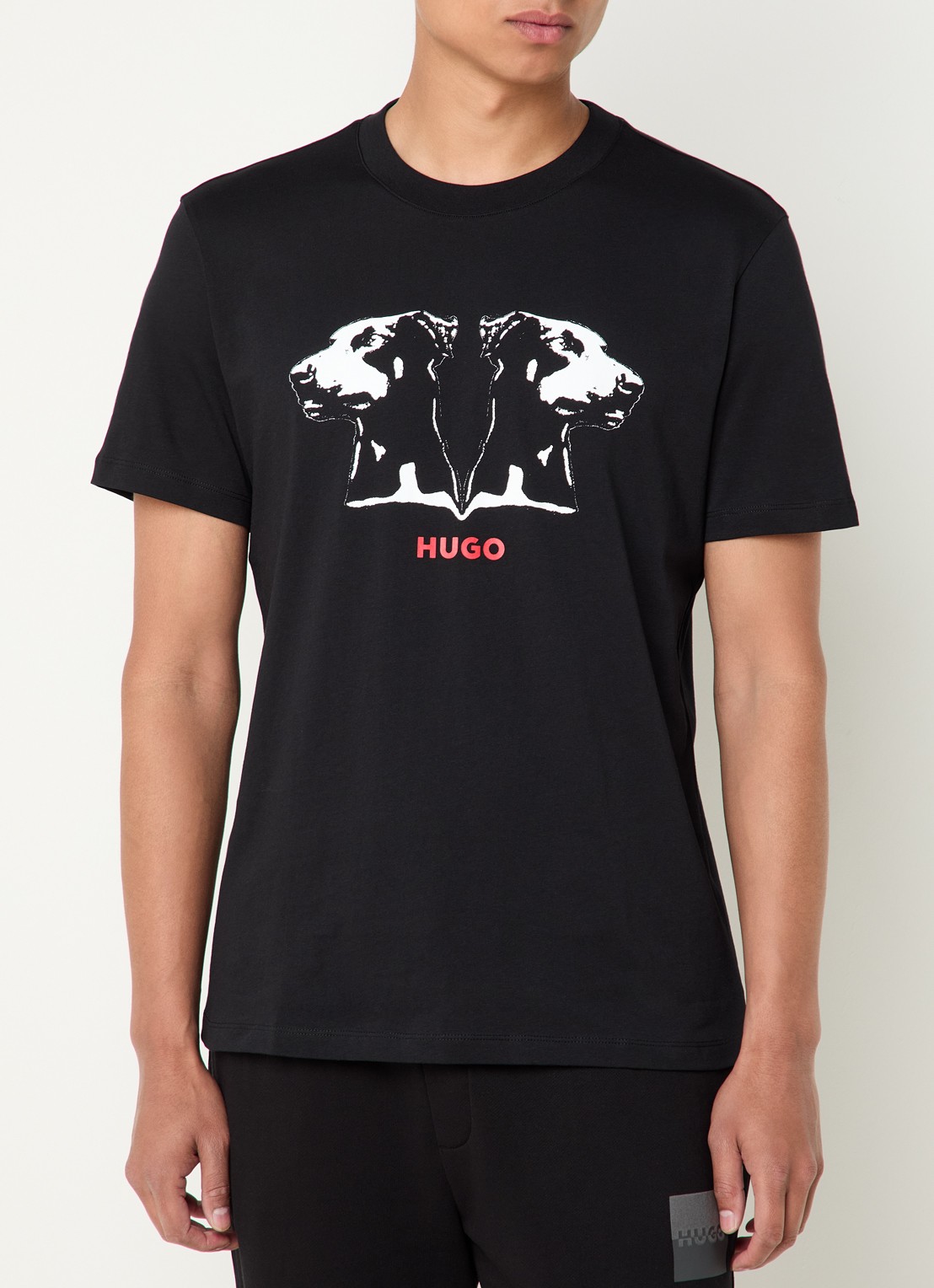 HUGO Dobero T-shirt met logoprint - detail 4 zwart