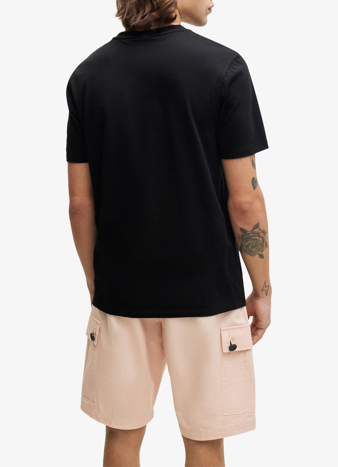 HUGO Dulivio T-shirt met logoprint  - achterkant rood