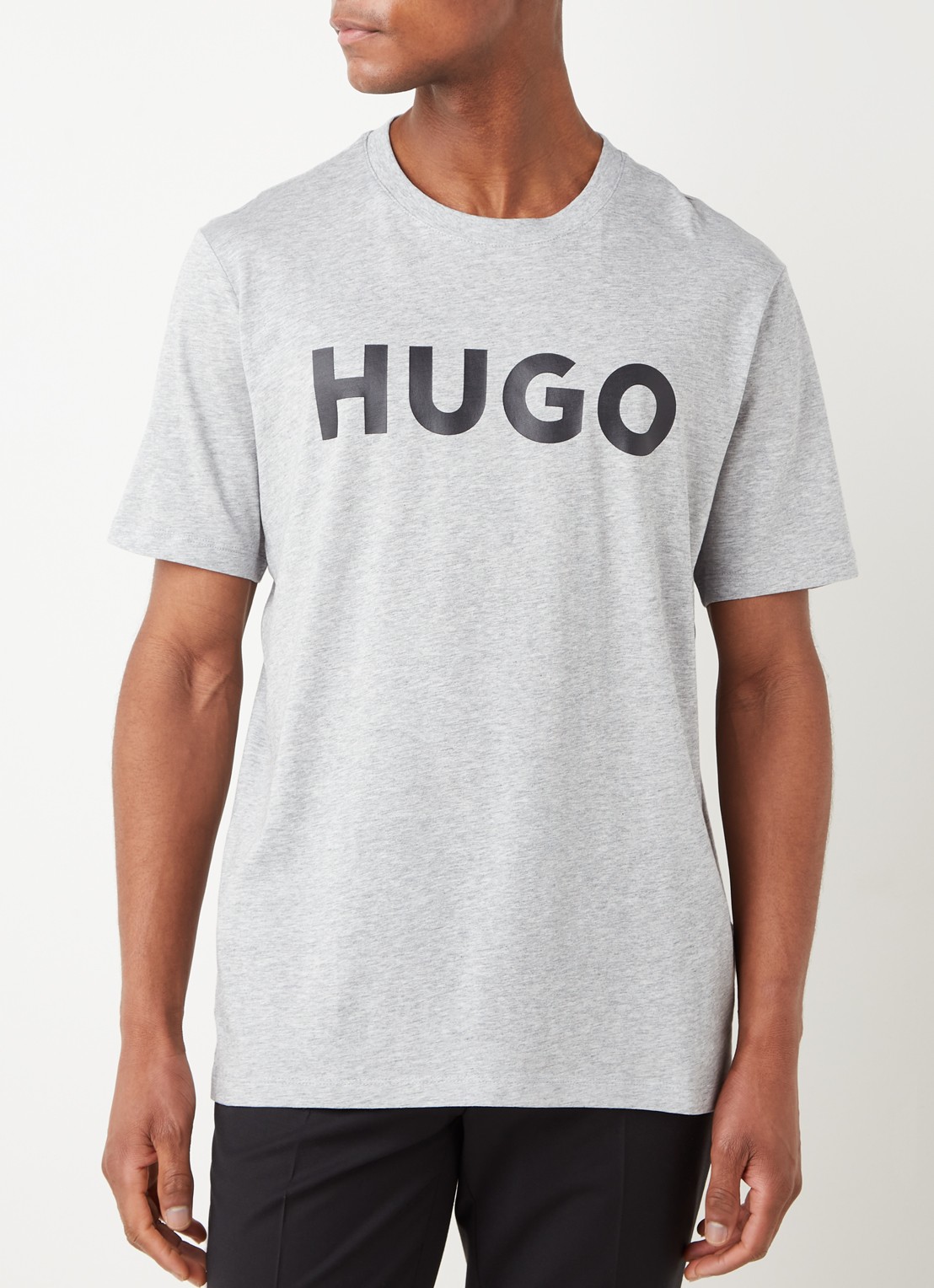 HUGO Dulivio T-shirt met logoprint  - detail 4 grijs