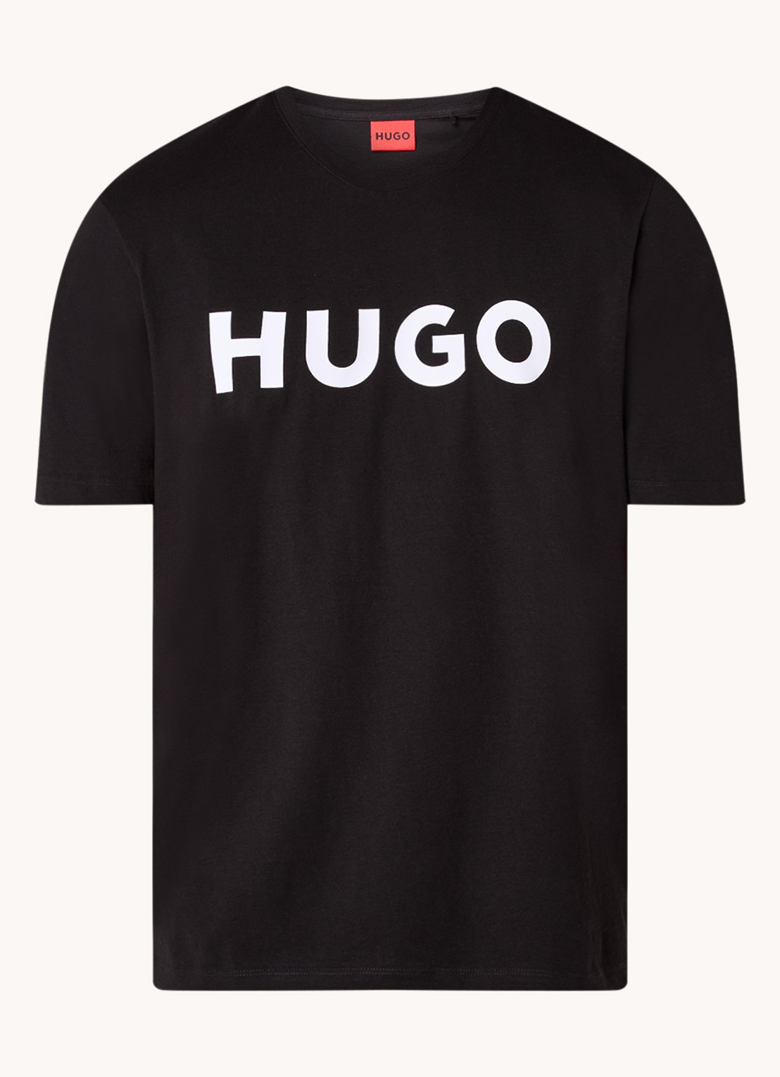 HUGO Dulivio T-shirt met logoprint  - voorkant 2 zwart