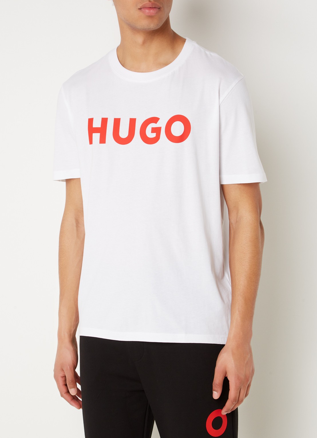 HUGO Dulivio T-shirt met logoprint  - detail 2 wit