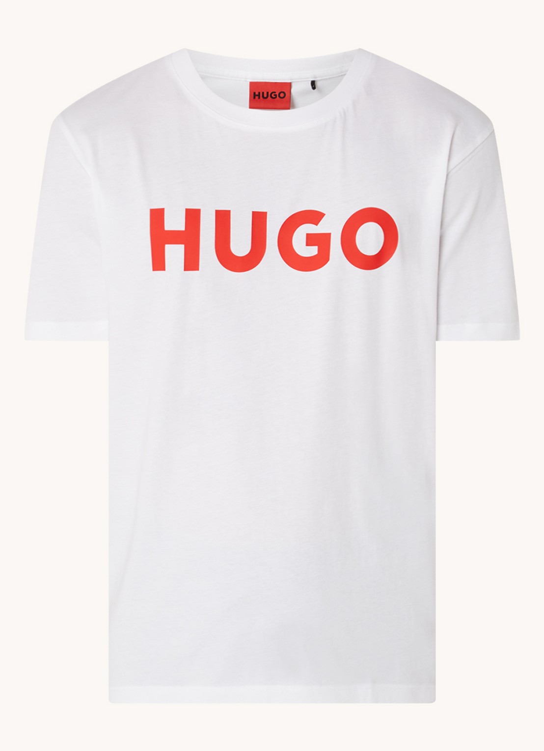 HUGO Dulivio T-shirt met logoprint  - voorkant 3 wit