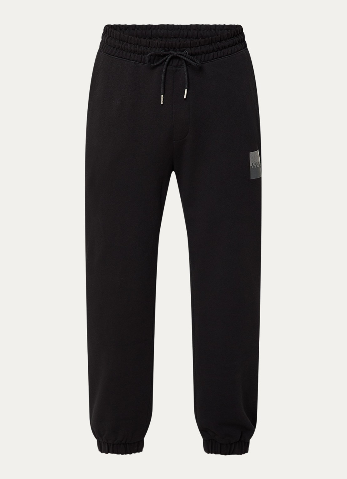 HUGO Dusplitan tapered fit joggingbroek met logo - voorkant 4 zwart