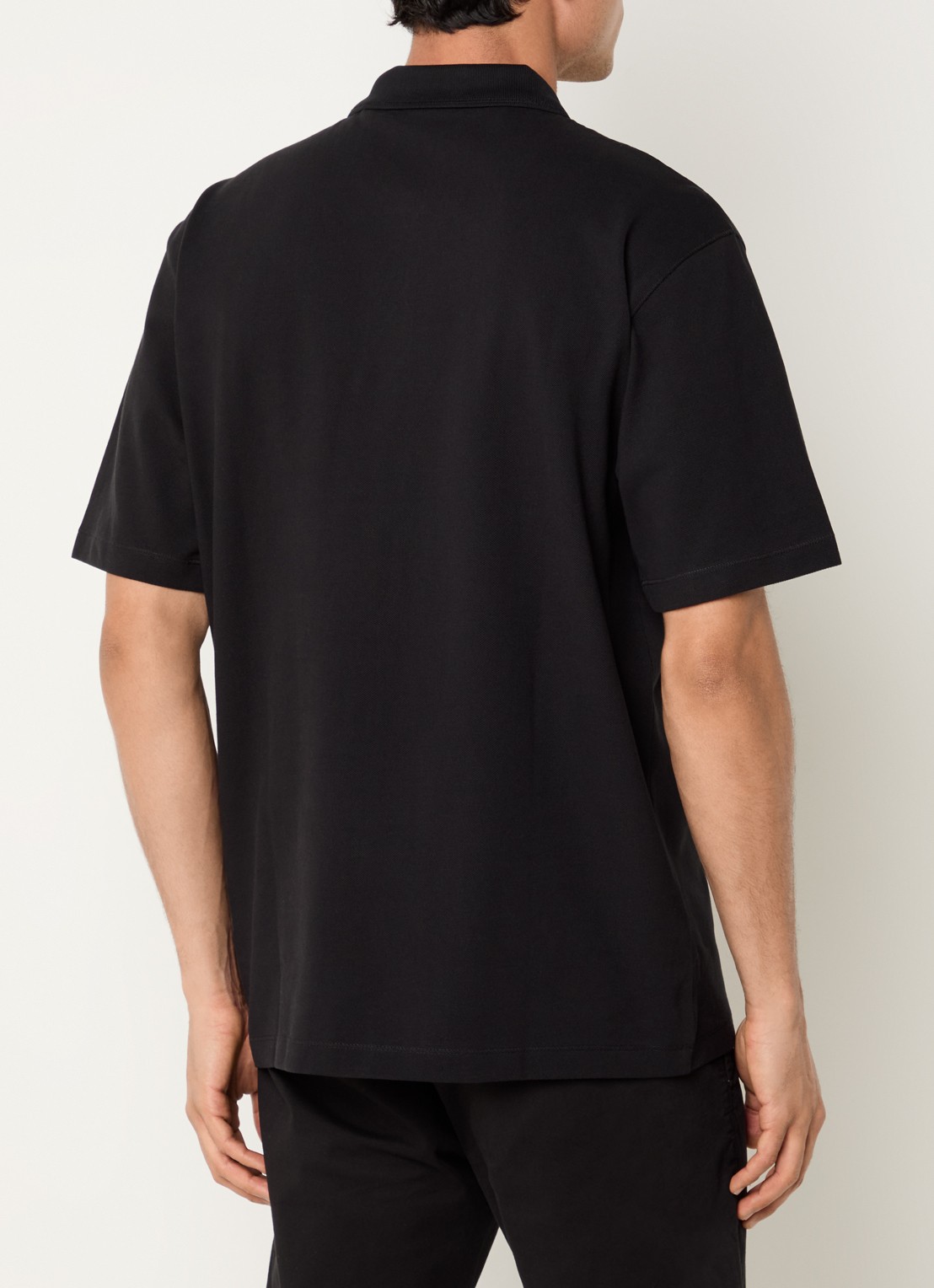 HUGO Dusplity regular fit polo van piqué katoen met logo - achterkant 4 zwart