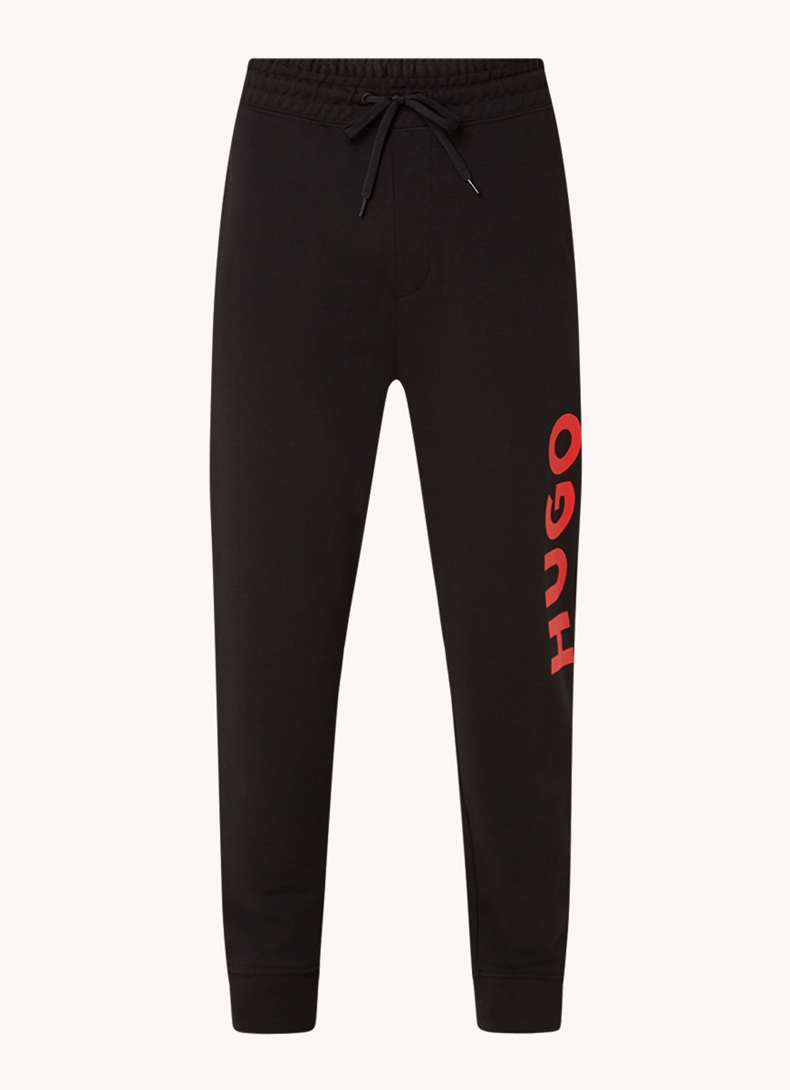 HUGO Dutschi tapered fit joggingbroek met logo - voorkant 3 zwart