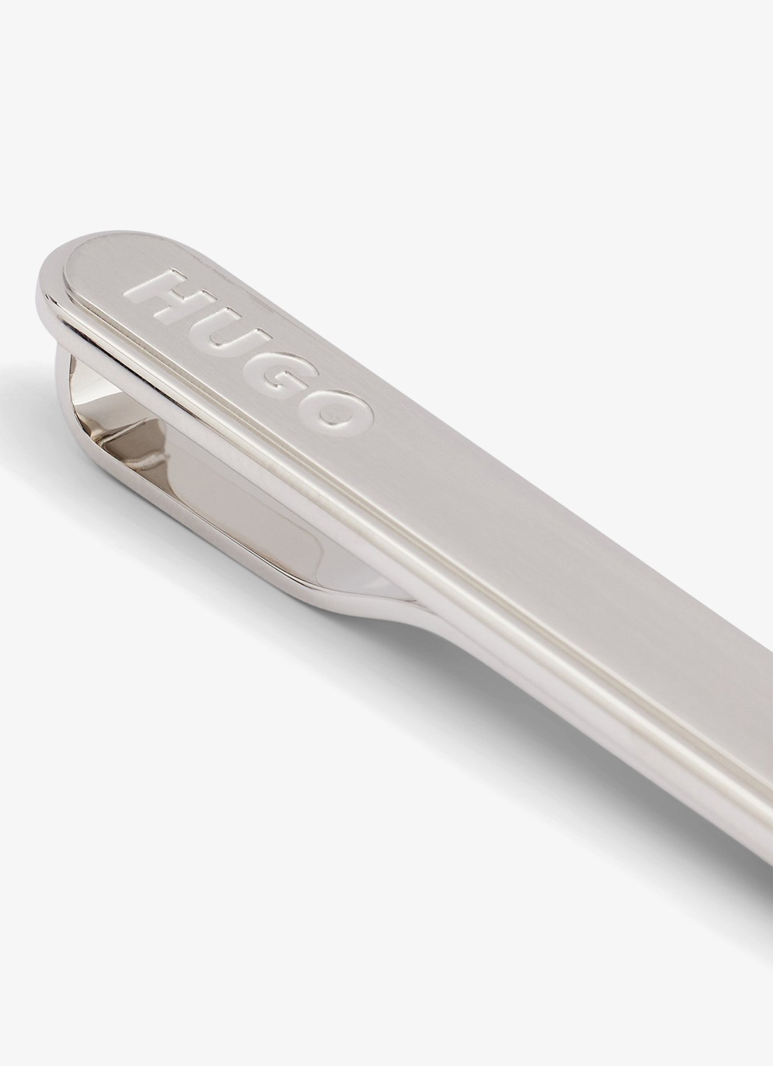 HUGO E-Classic dasspeld met logo - detail zilver