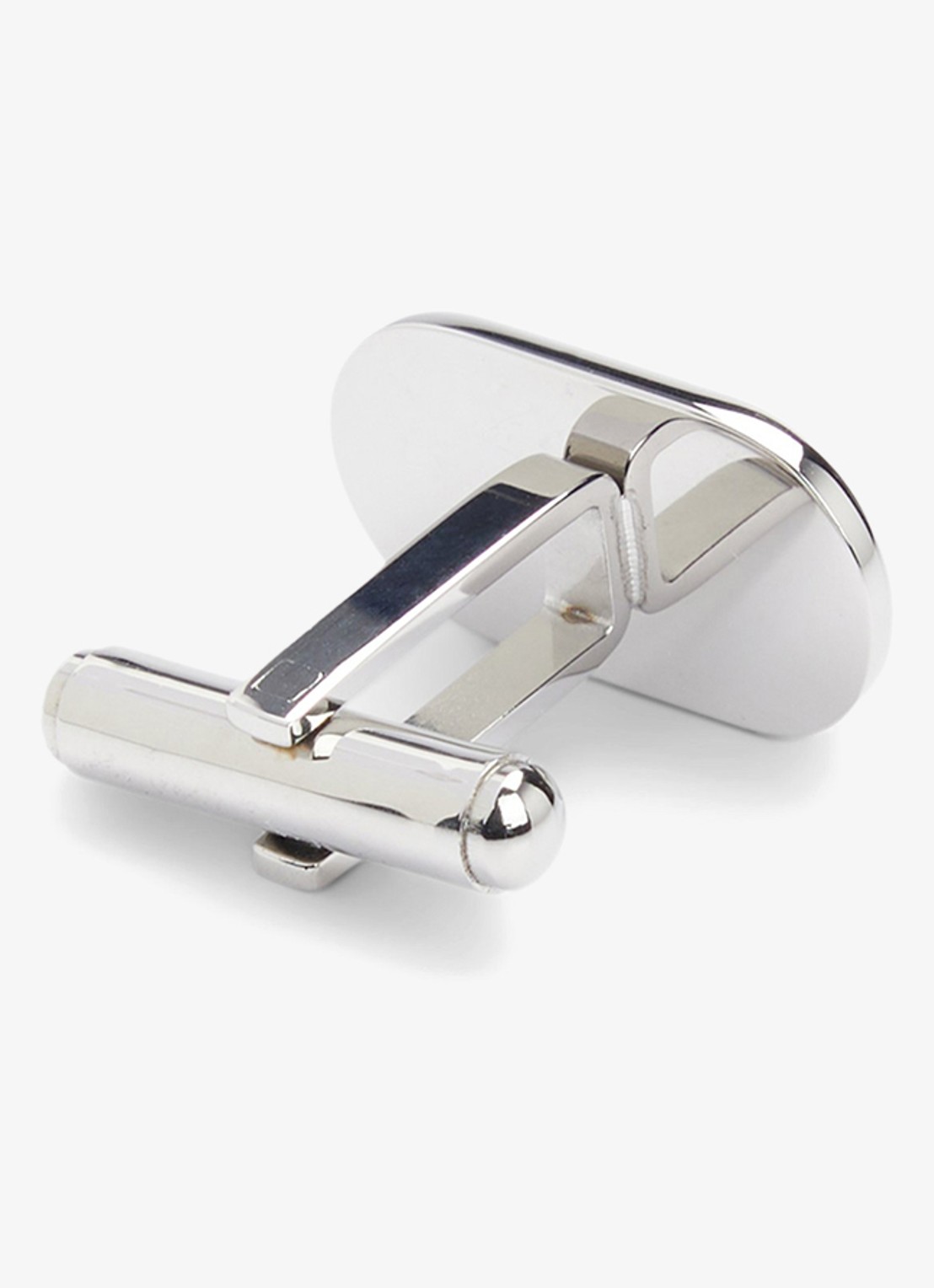 HUGO E-Classic manchetknopen met logo - achterkant 4 zilver