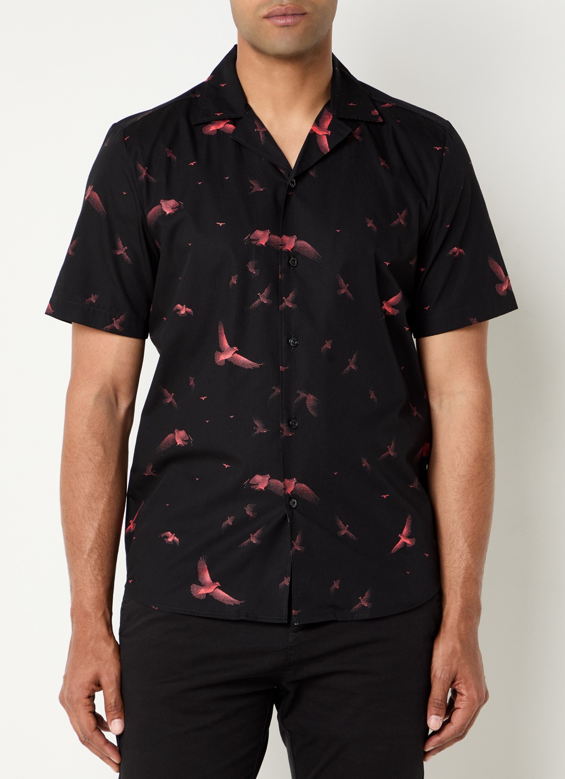 HUGO Ellino regular fit overhemd met print - detail 4 zwart