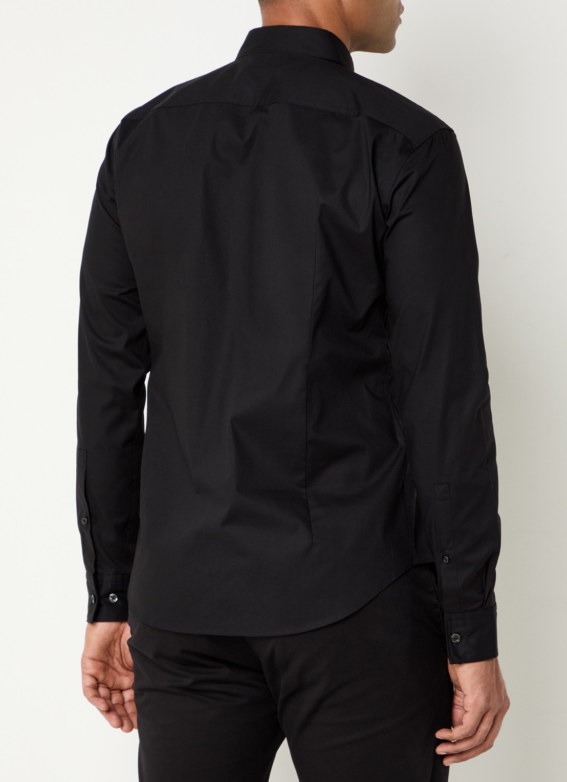 HUGO Ermo regular fit overhemd met logo - achterkant 5 zwart