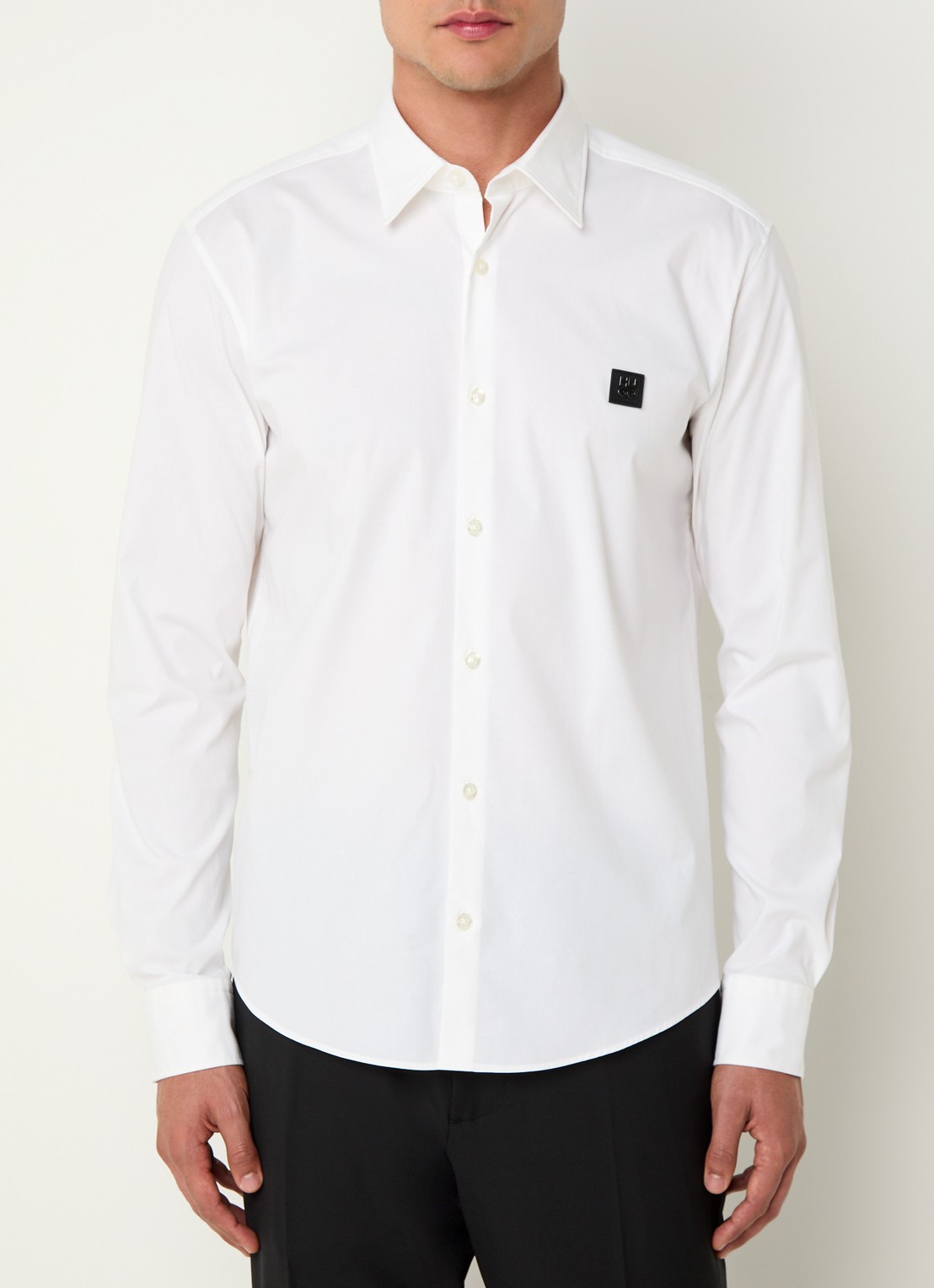 HUGO Ermo regular fit overhemd met logo - detail wit