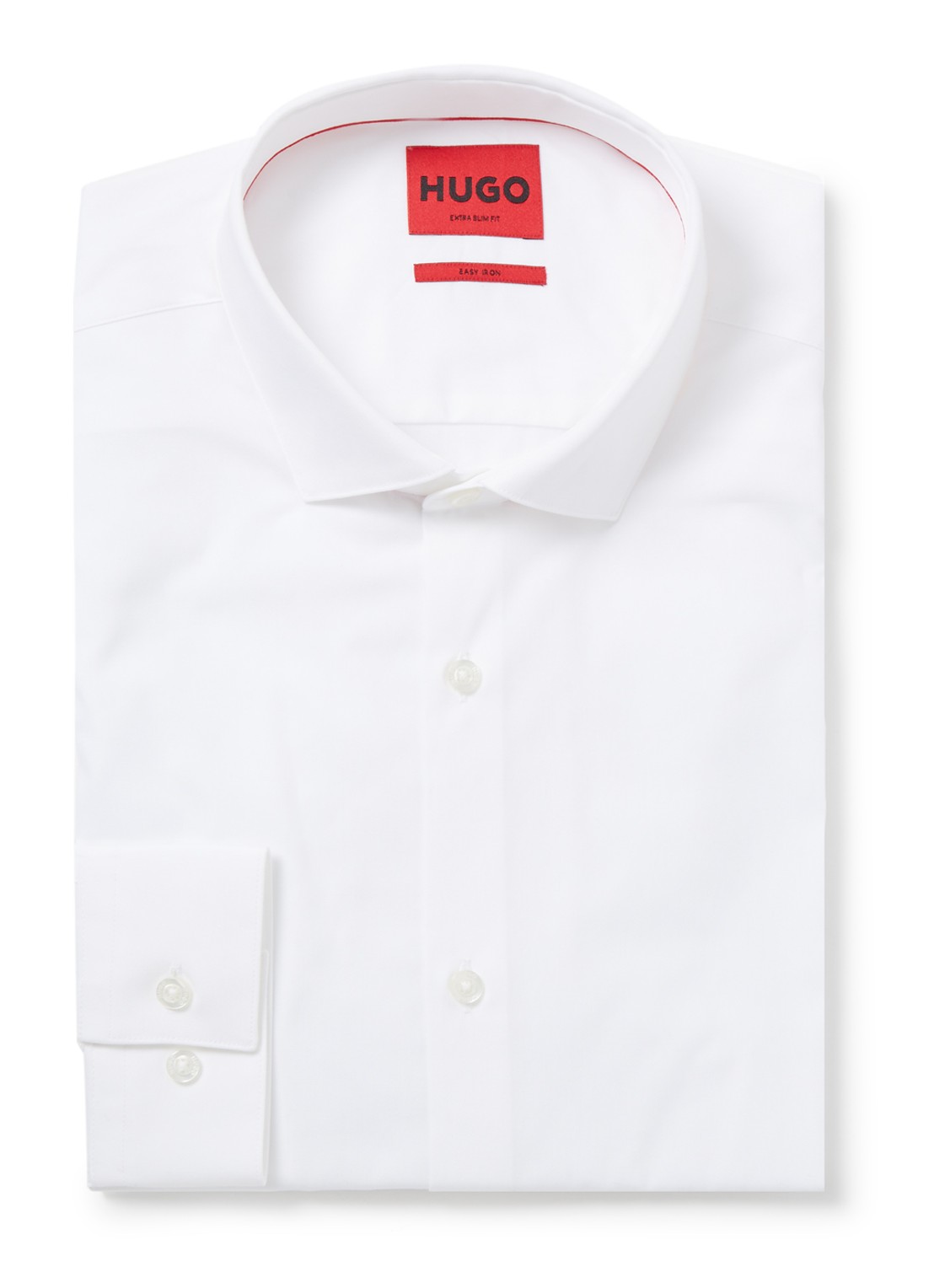 HUGO Erondo extra slim fit overhemd van katoen - voorkant 2 wit