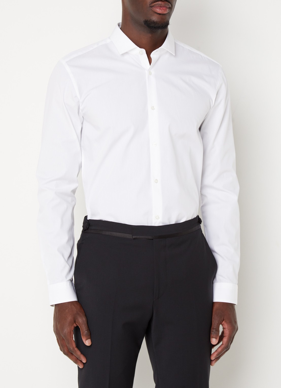 HUGO Erondo extra slim fit overhemd van katoen - detail 4 wit