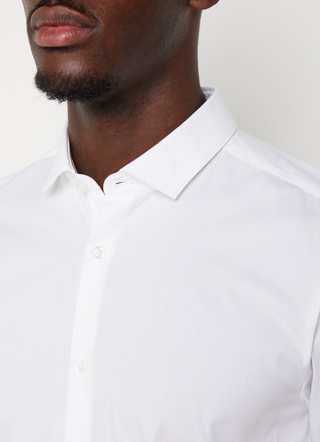 HUGO Erondo extra slim fit overhemd van katoen - detail 5 wit