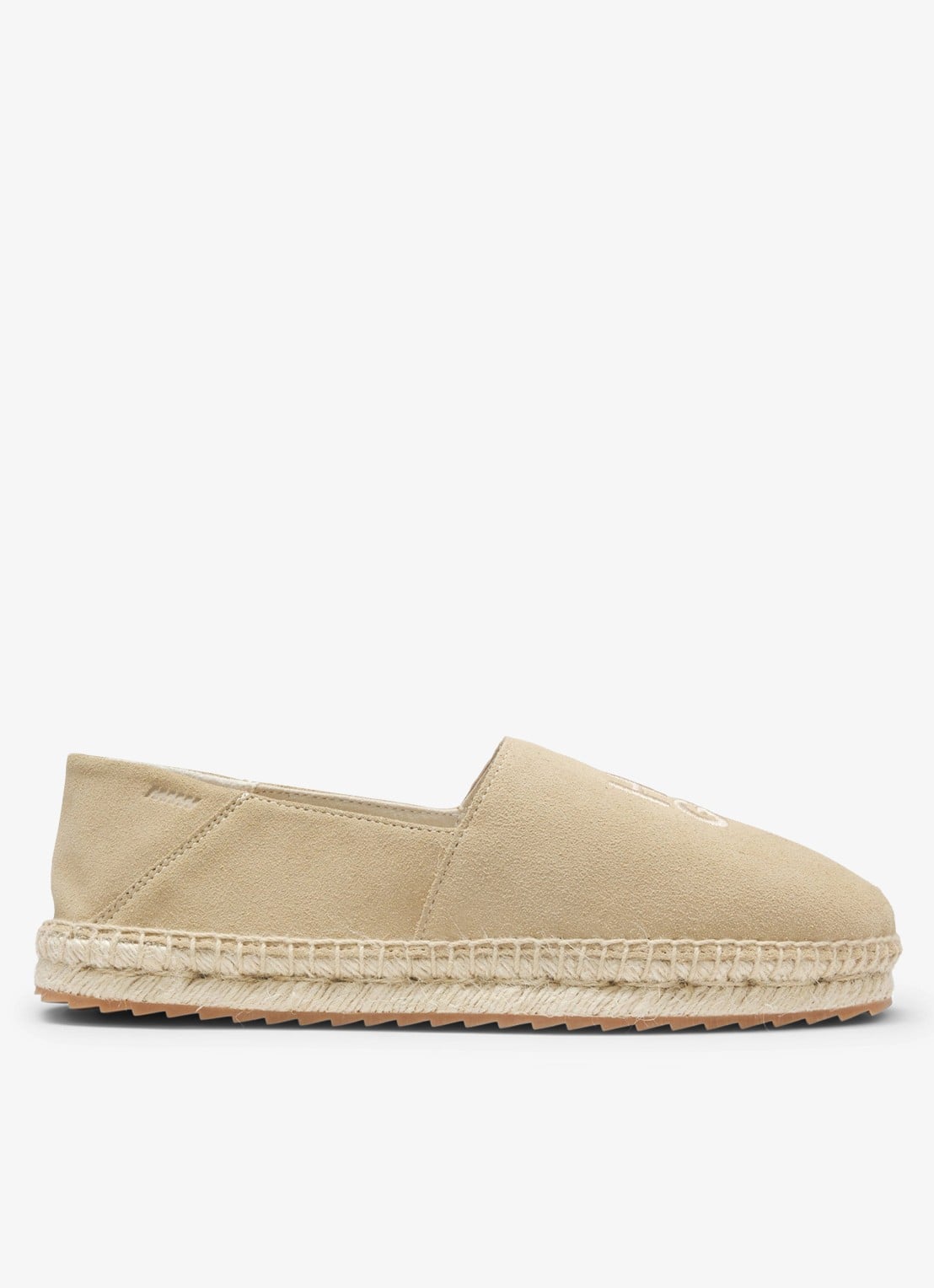 HUGO Espadrilles van suède met logo - voorkant 4 open beige-294 / beige