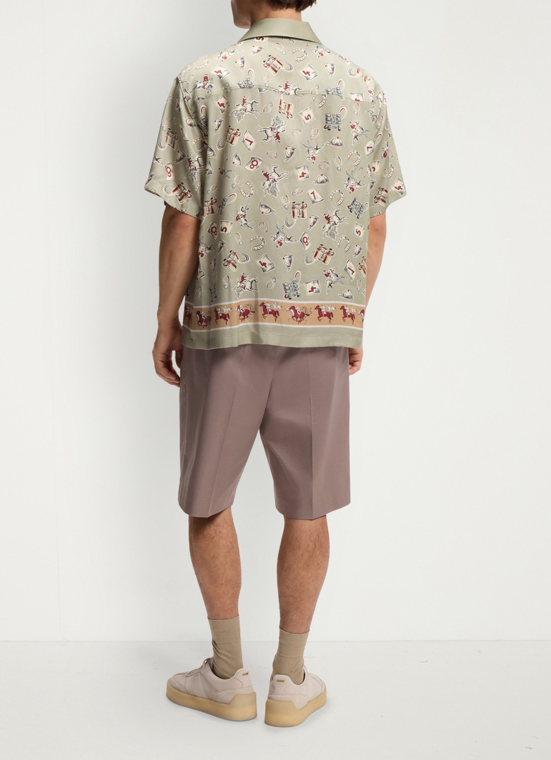 HUGO Espino oversized fit overhemd met grafische print - achterkant light/pastel green-337 / groen