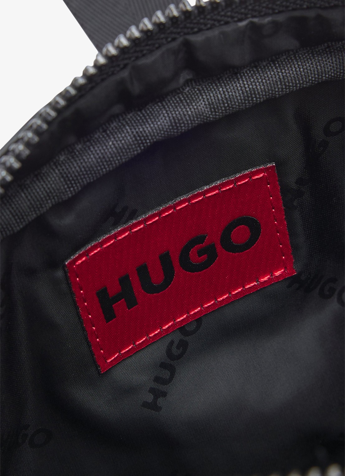 HUGO Ethon crossbodytas met logo en verstelbare schouderriem - achterkant 3 black-002 / zwart