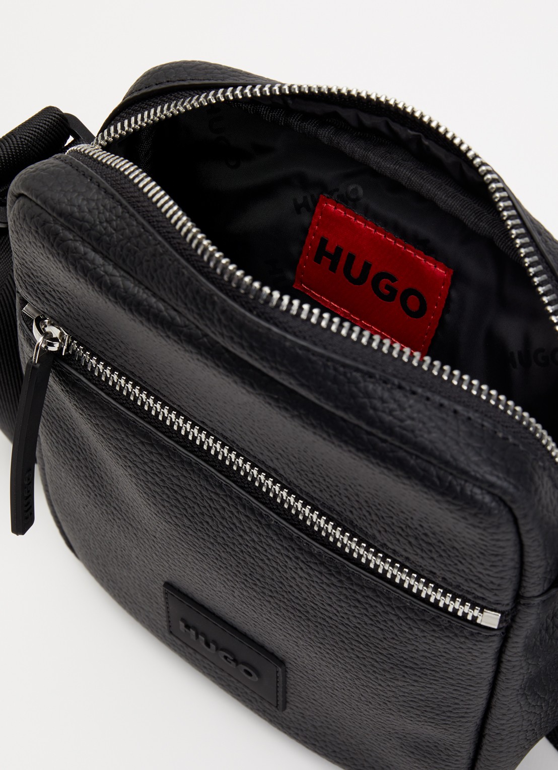 HUGO Ethon crossbodytas met logo en verstelbare schouderriem - detail 3 black-001 / zwart