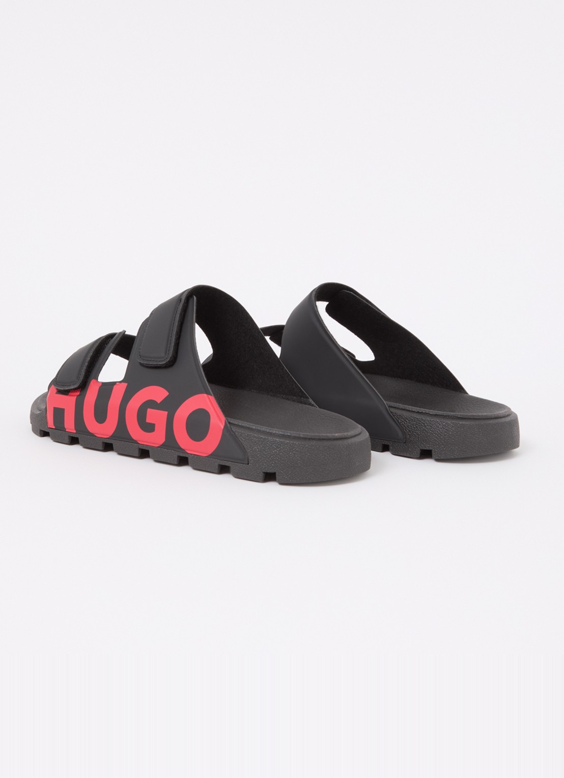 HUGO Evander slipper met logo - achterkant black-002 / zwart