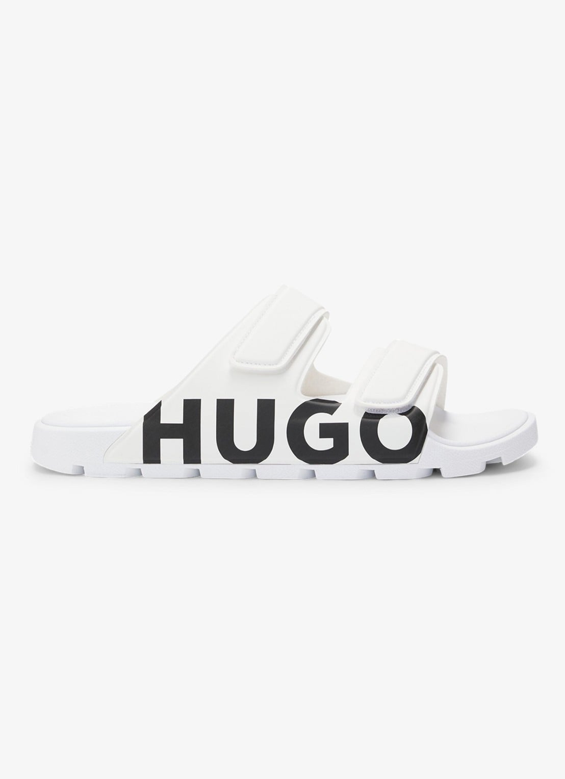 HUGO Evander slipper met logo - voorkant 4 white-100 / wit