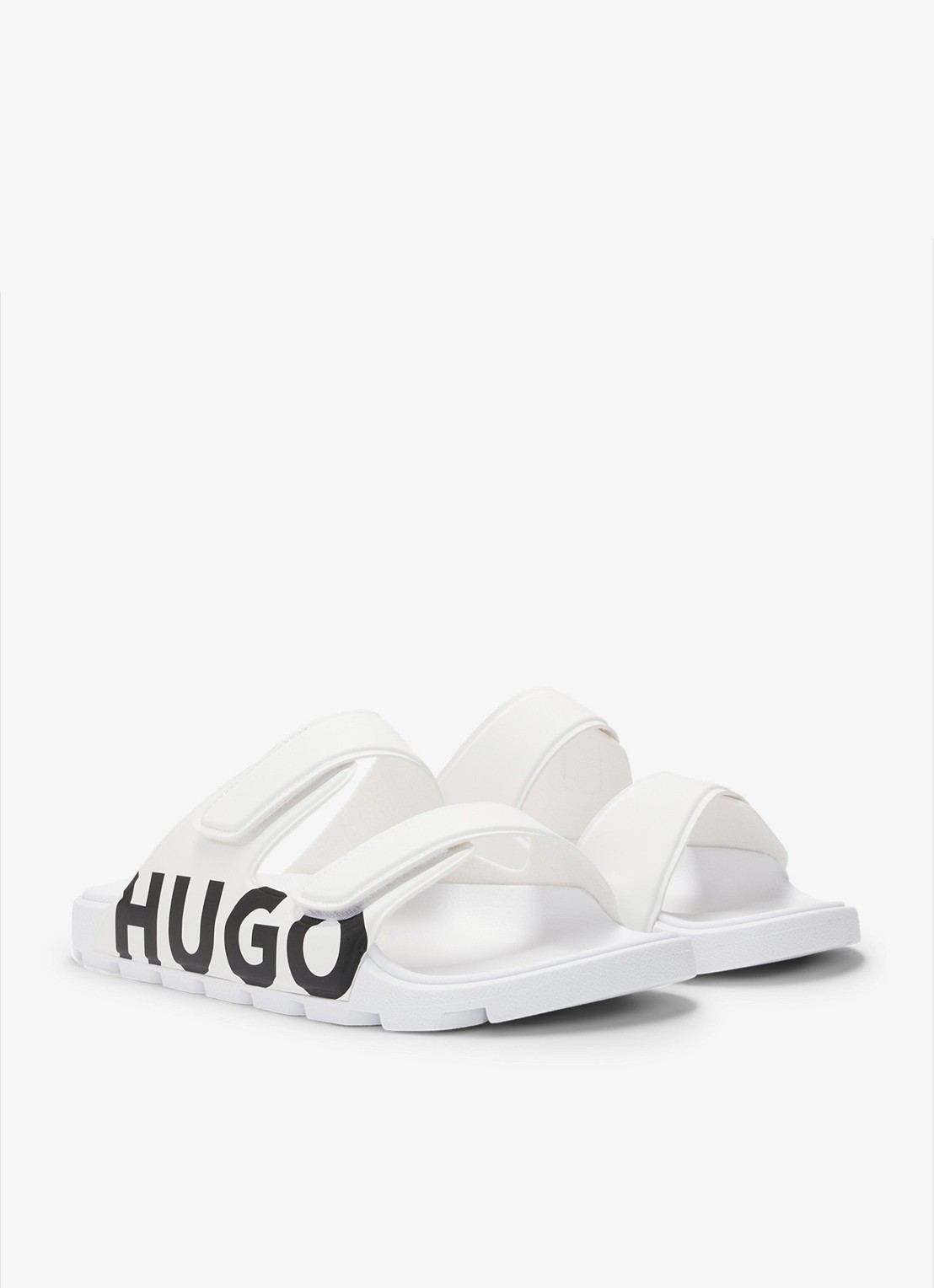 HUGO Evander slipper met logo - voorkant 5 white-100 / wit