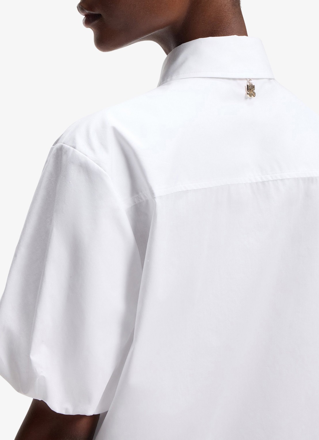 HUGO Evergreen blouse met borstzak - detail 6 white-100 / wit