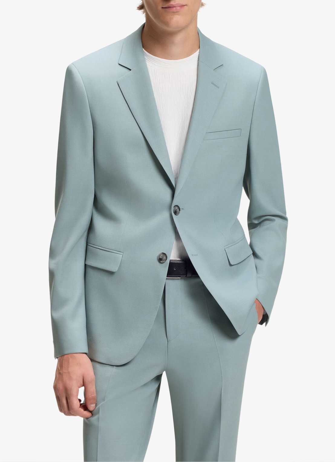 HUGO Extra slim-fit tweedelig pak van stretchmateriaal - detail 2 open grey-074 / grijs