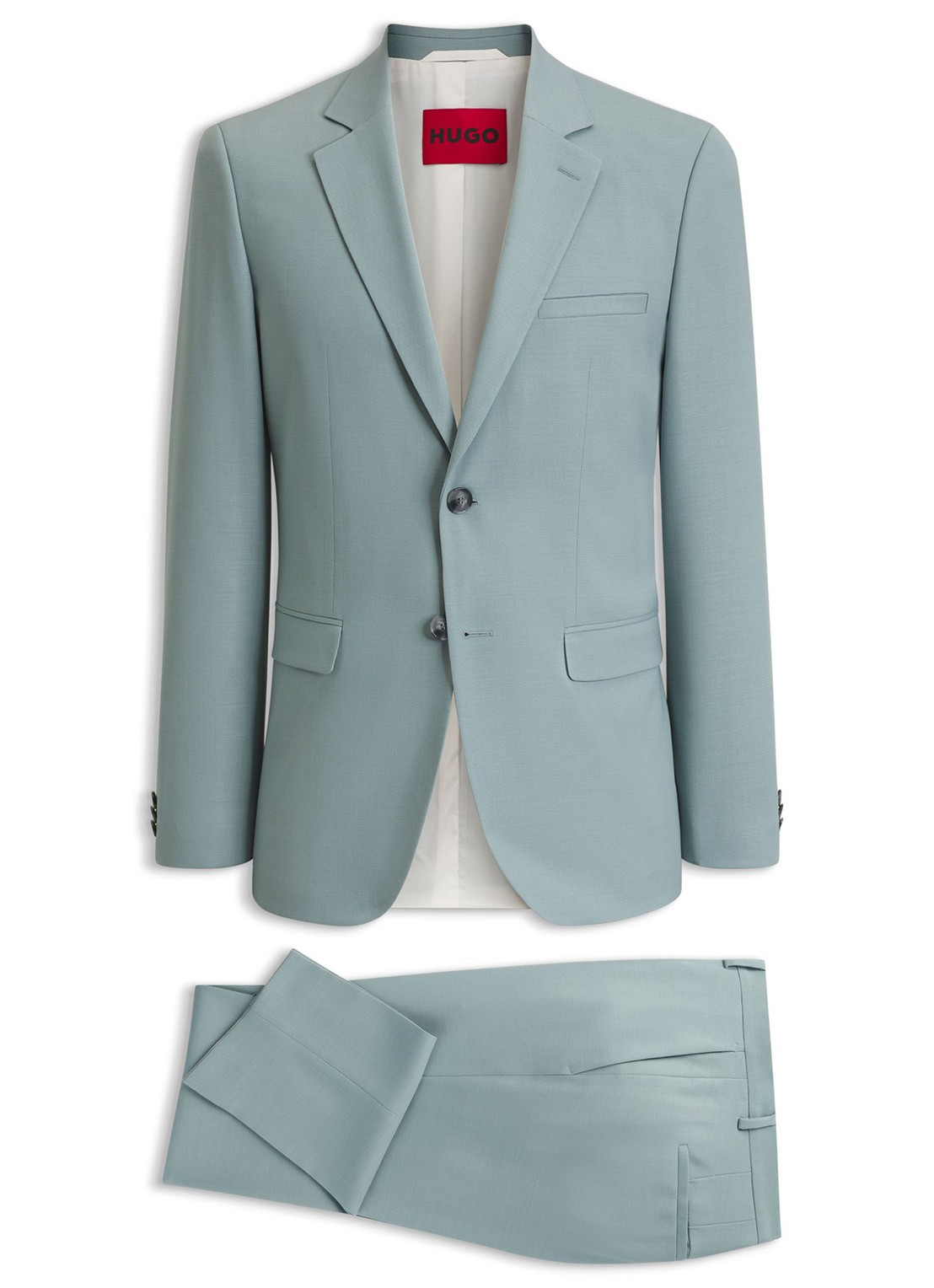 HUGO Extra slim-fit tweedelig pak van stretchmateriaal - voorkant open grey-074 / grijs