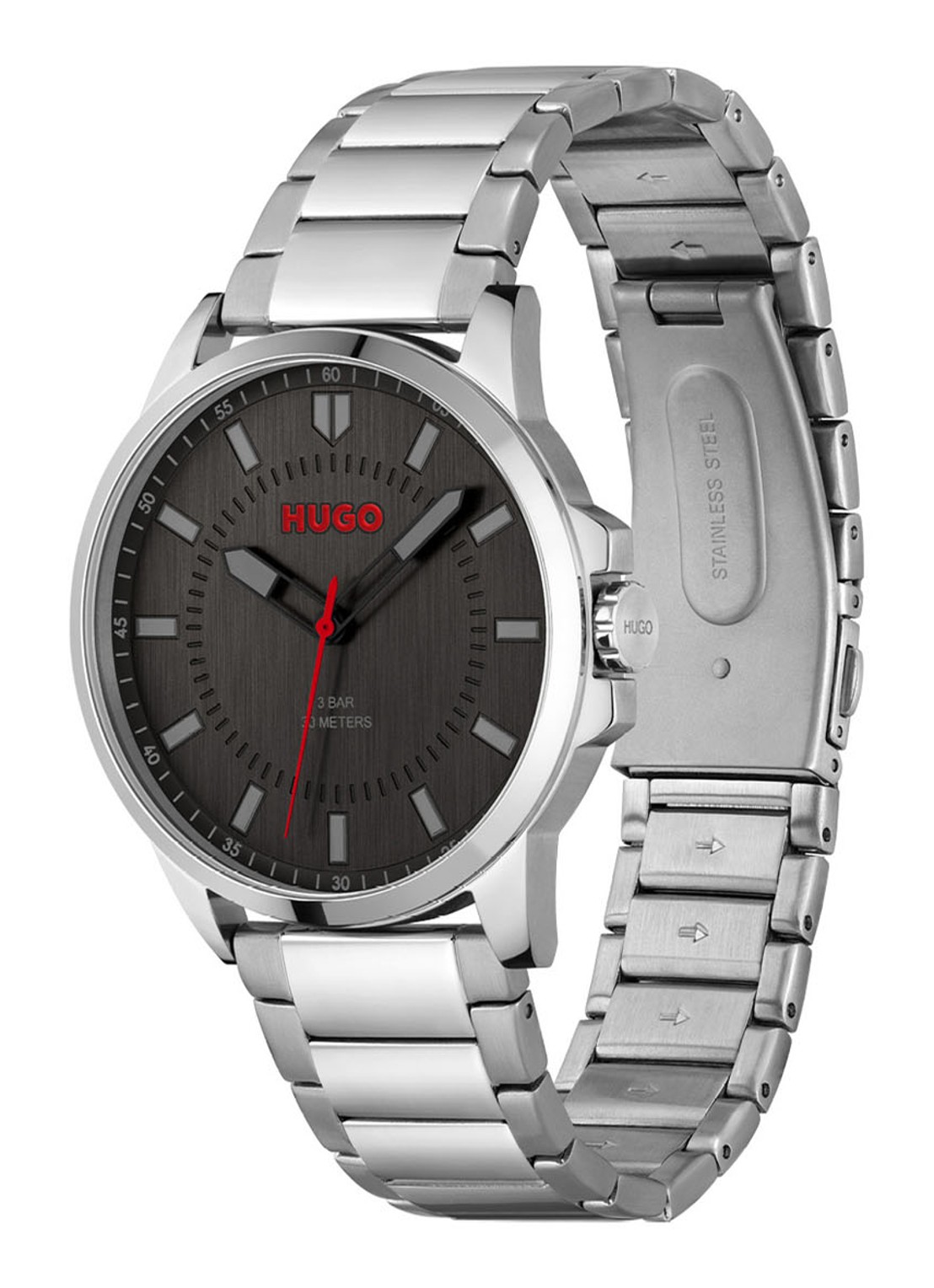 HUGO #First horloge HU1530246  - detail zilver