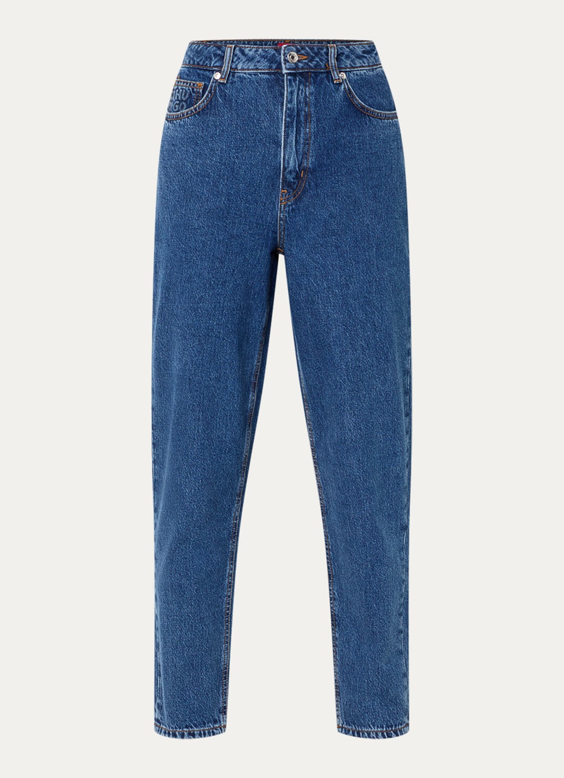 HUGO Garlene high waist cropped straight leg jeans met donkere wassing - voorkant 2 indigo