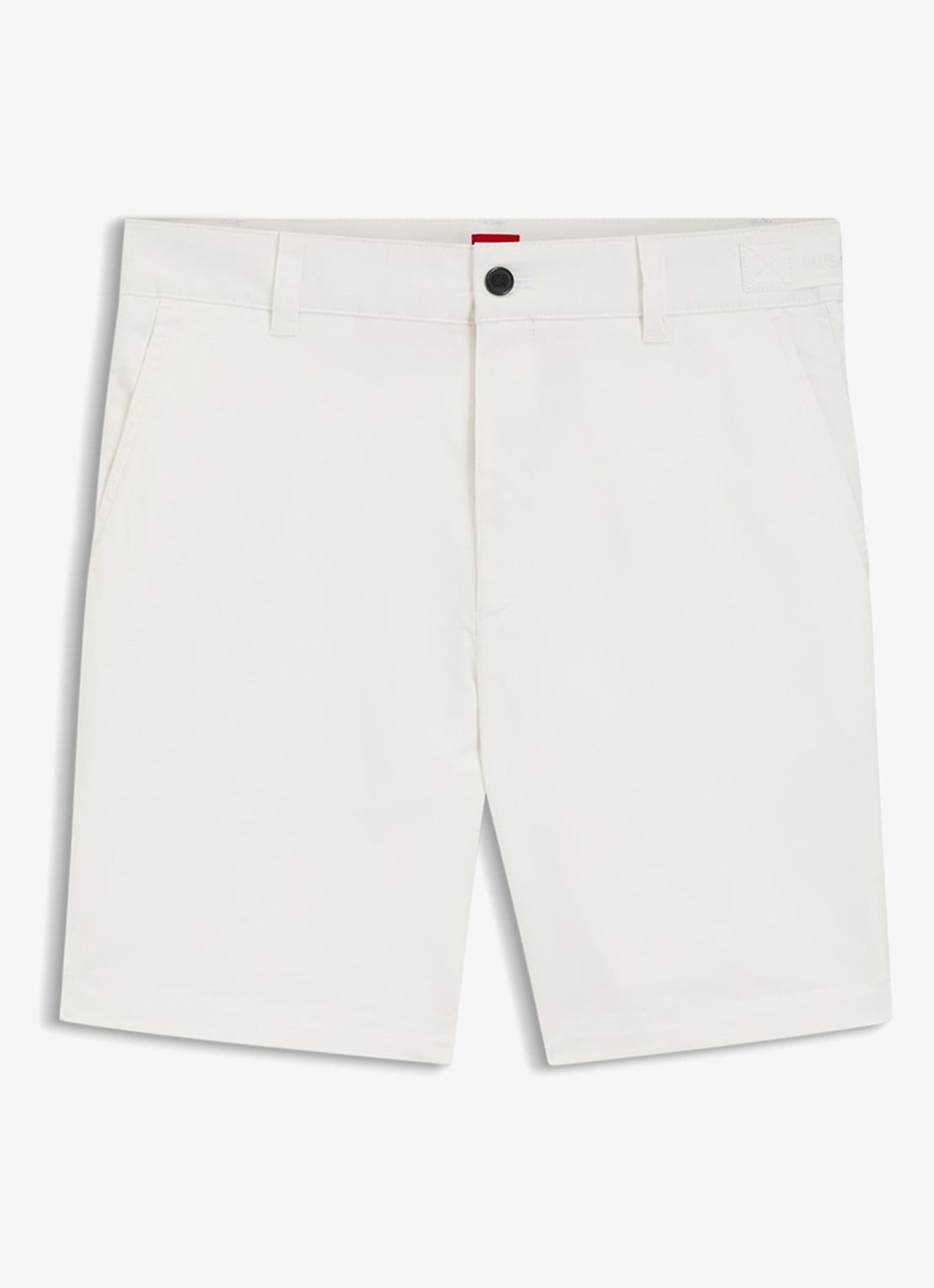 HUGO Genar261S slim fit korte broek met stretch - voorkant natural-102 / wit