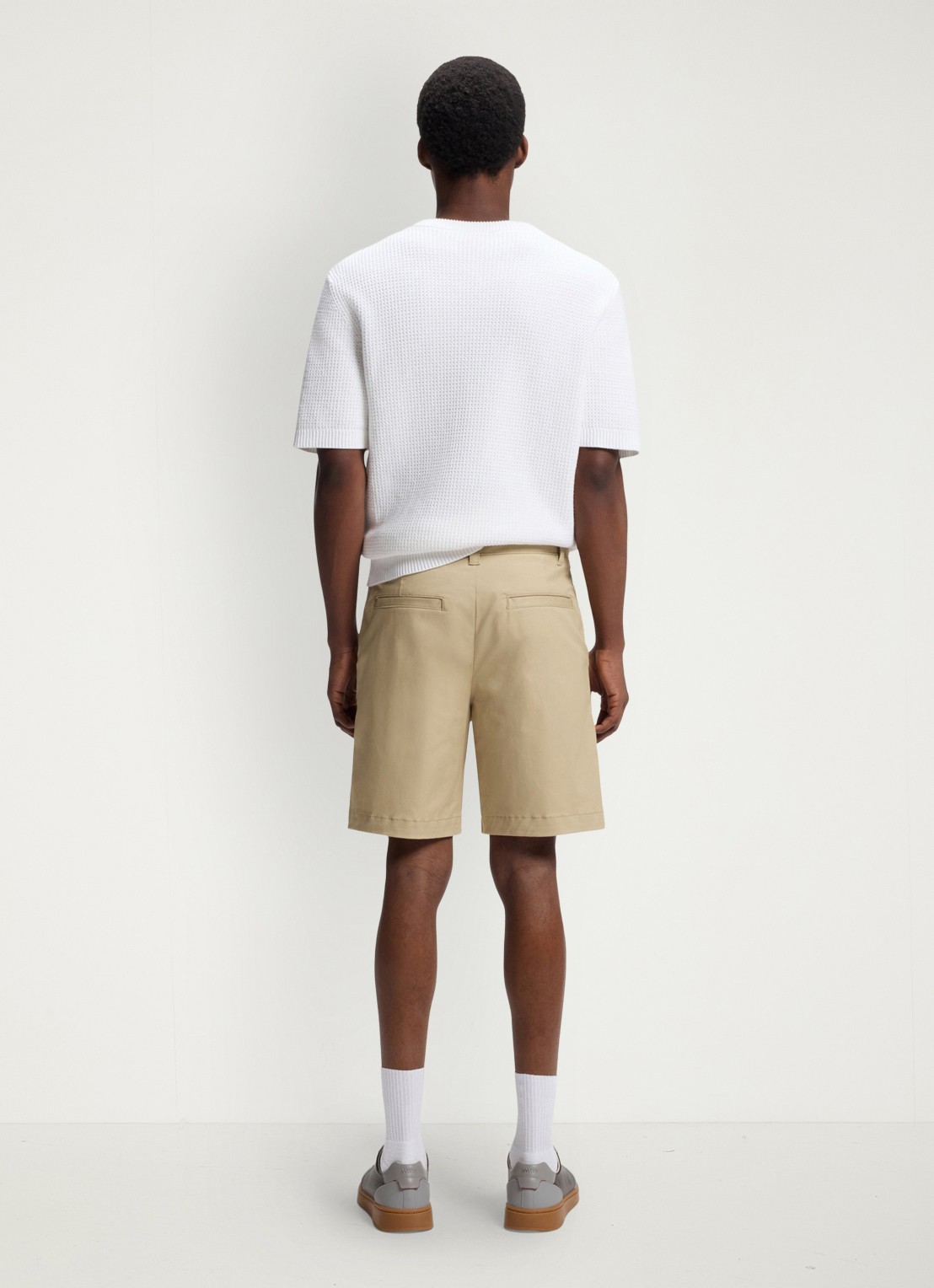 HUGO Genar261S slim fit korte broek met stretch - achterkant 3 medium beige-269 / beige