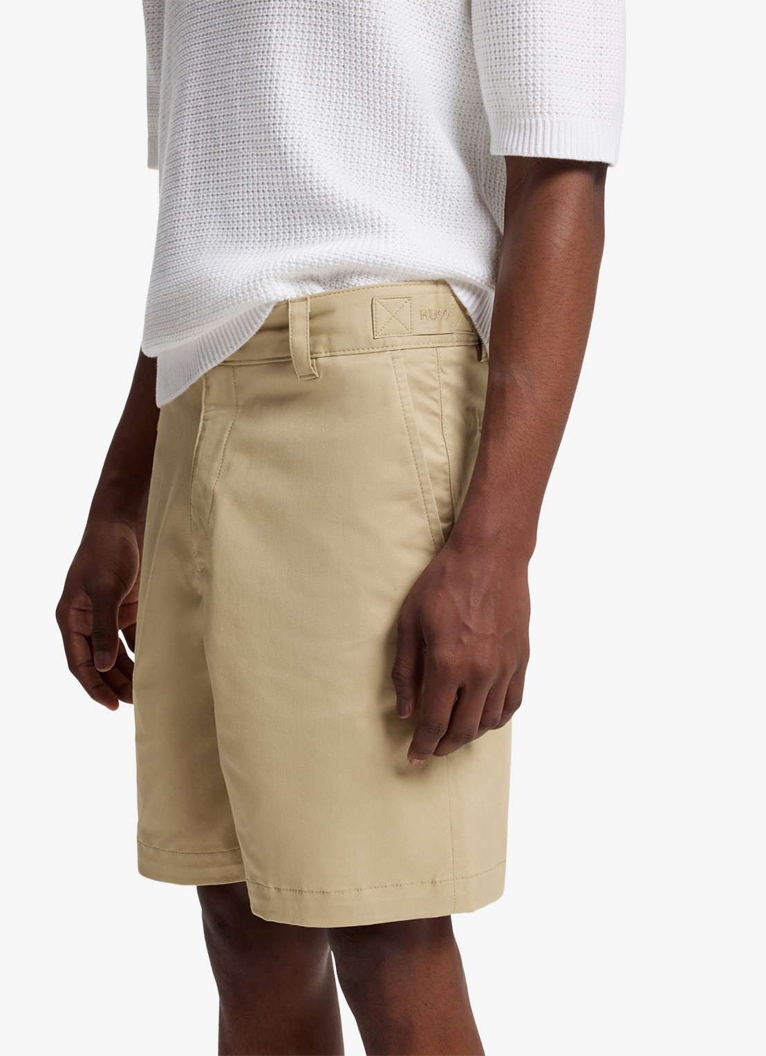 HUGO Genar261S slim fit korte broek met stretch - detail 5 medium beige-269 / beige