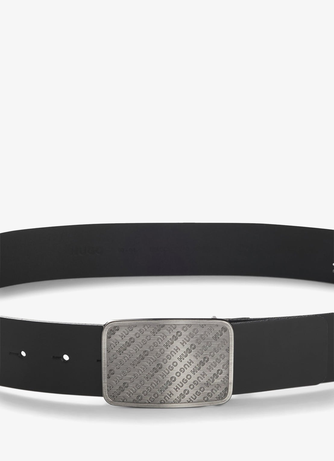 HUGO Giacob_Sz40 riem met logo - achterkant 3 black-002 / zwart
